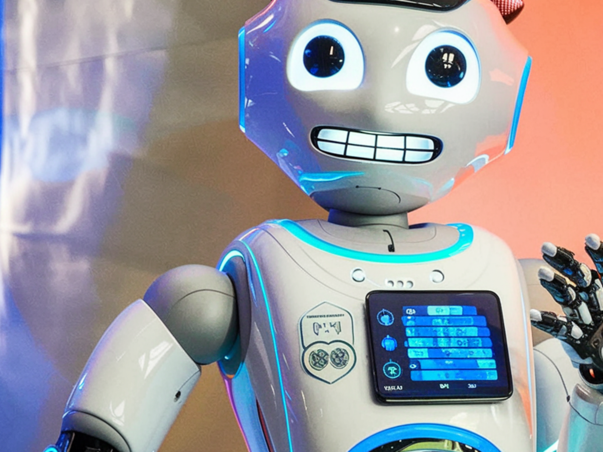 AI-generated image of a grimacing robot