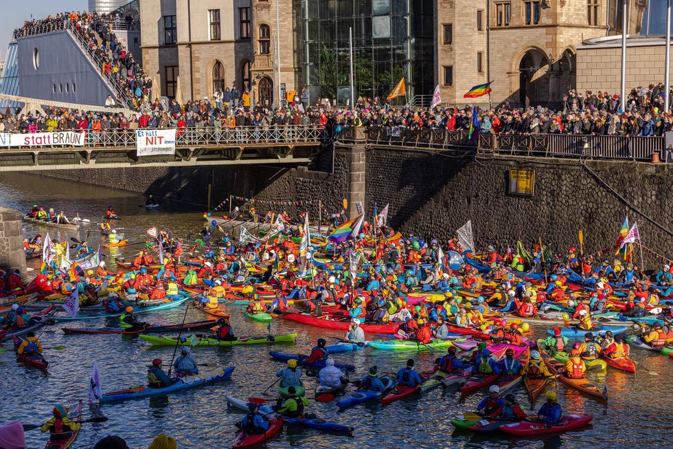 Anti far-right kayaks