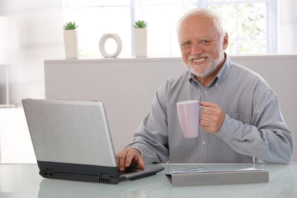​A photograph of András Arató which became an internet meme: Hide the Pain Harold
