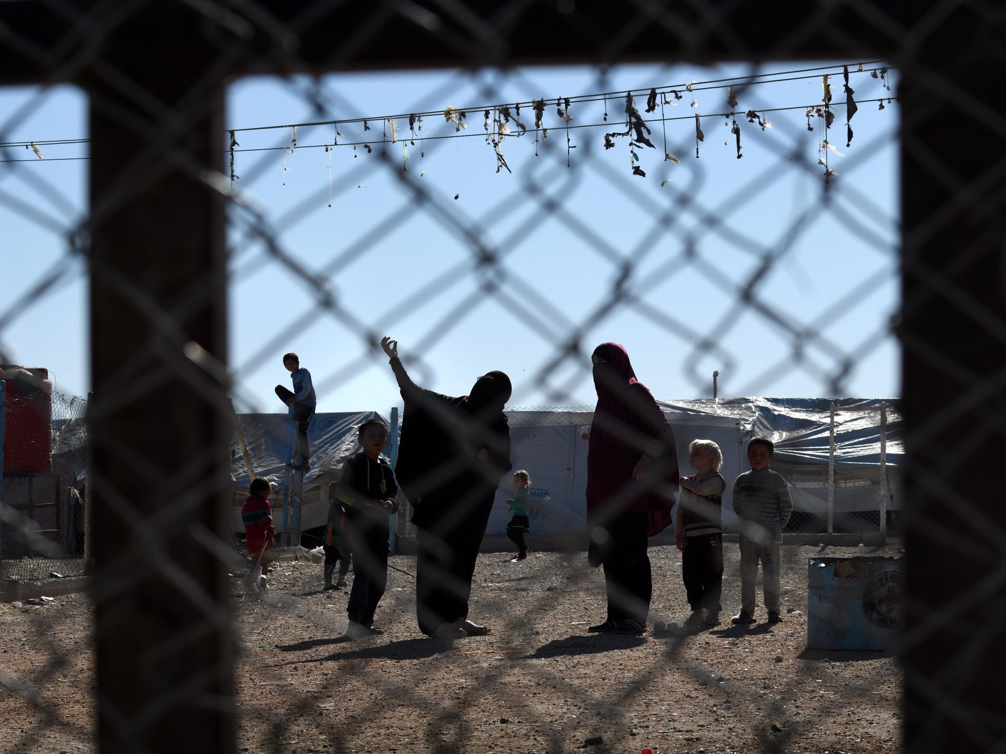 ​Women and children are seen at the al-Hol camp for ISIS-affiliated families in eastern Syria.