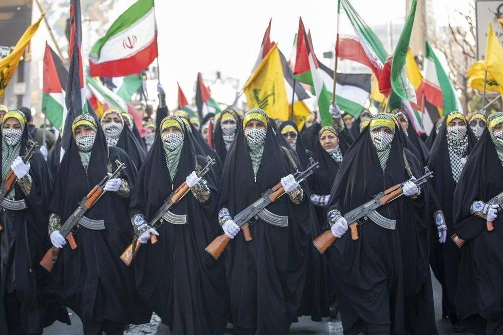 Iranian paramilitary march in Tehran