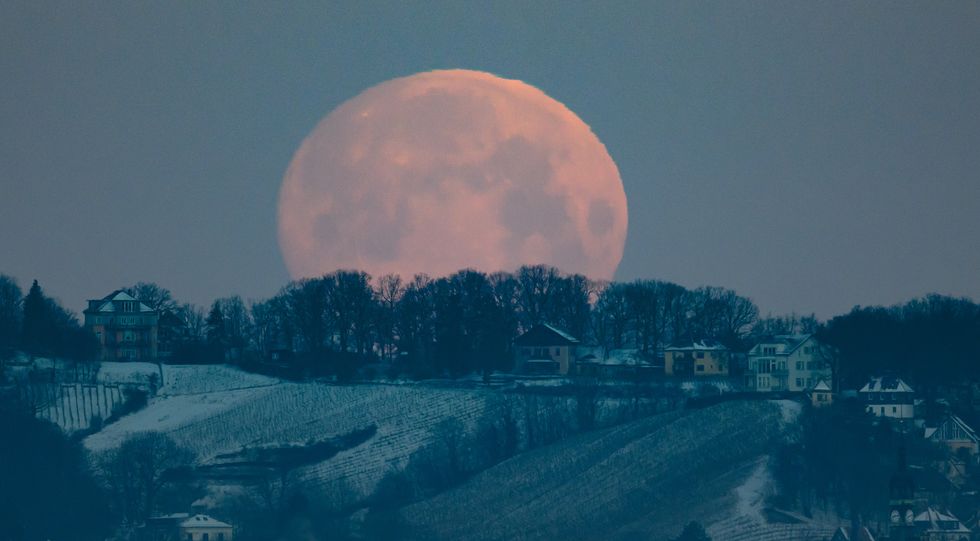Moonset over Dresden, Germany