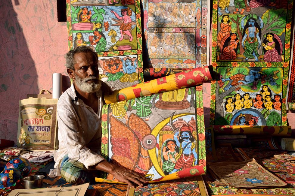 Patachitra is known for its bold colors,lines and strokes.