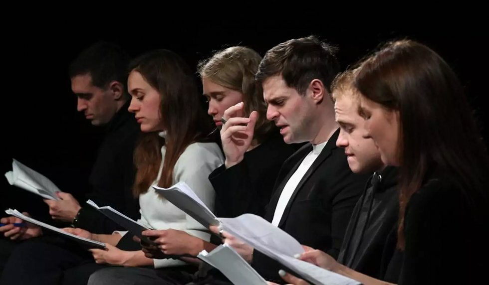 Performers rehearsing
