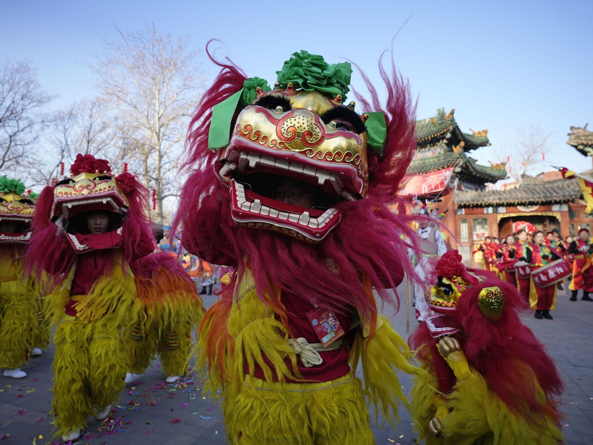 Photo of a dragon dance as part of Lunar New Year celebrations in Beijing, China