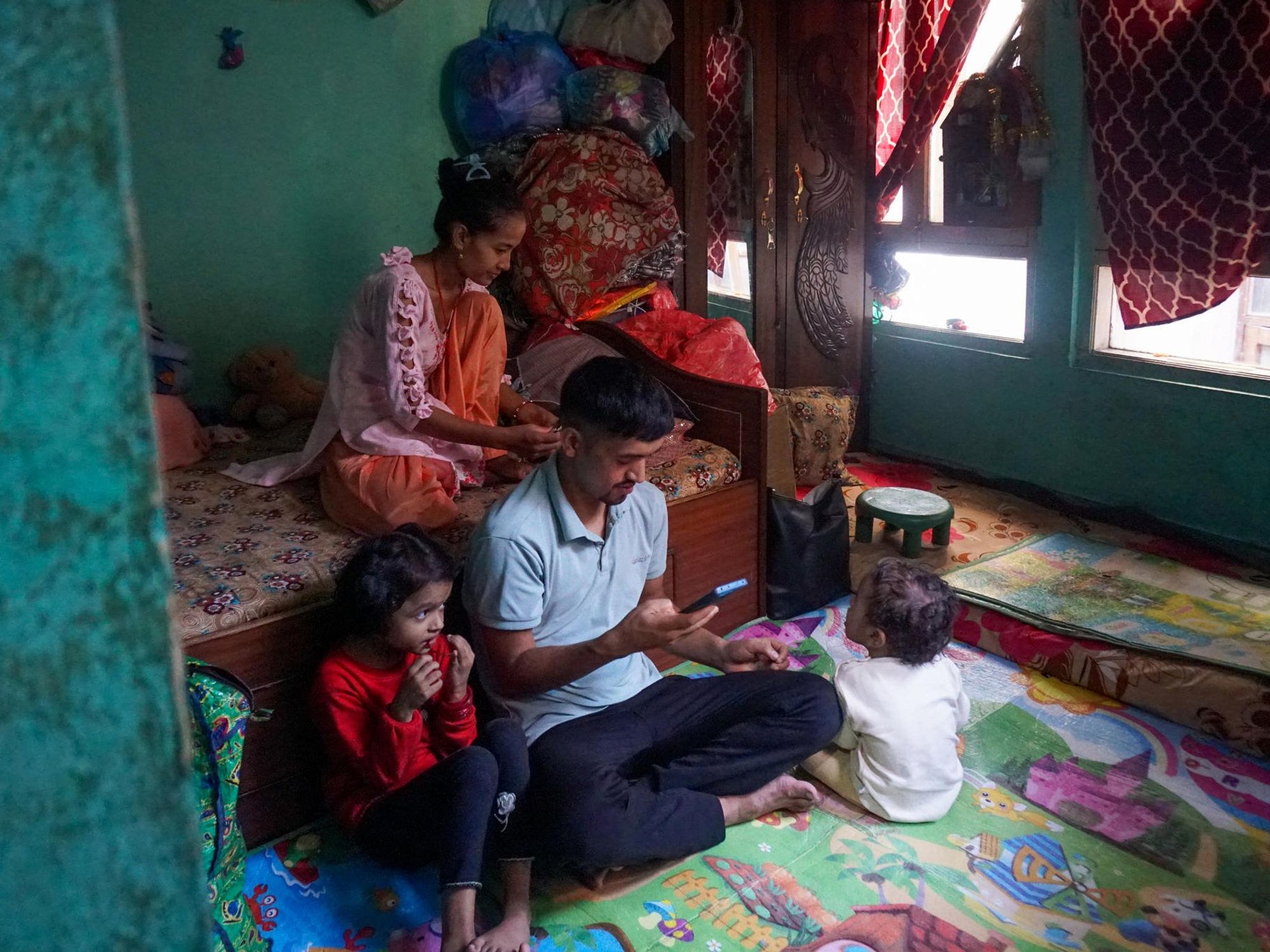 Photo of a family in Nepal
