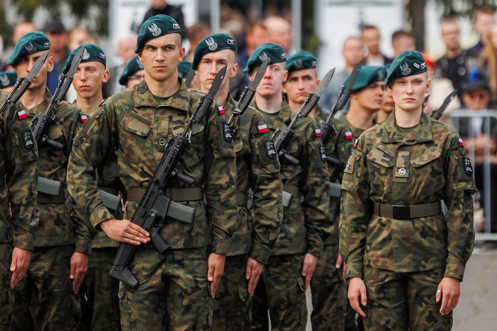 photo of polish troops in formation
