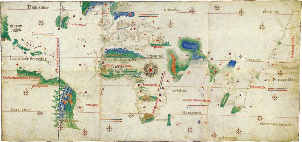 Photo of the ​Cantino planisphere