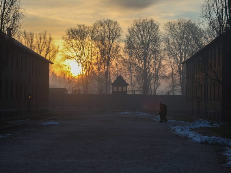 Photo of the sun rising over Auschwitz on Jan. 27