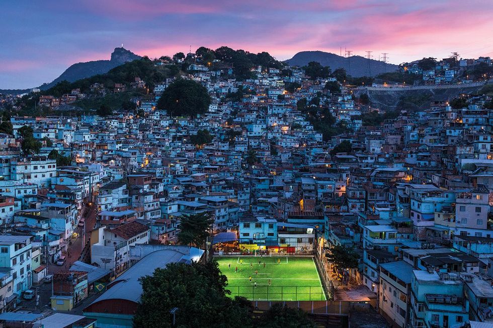 Player-powered Shell Football Pitch in Rio de Janeiro, Brazil