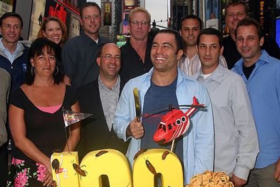 100TH EPISODE OF FEAR FACTOR, TIME SQUARE NEW YORK New York .07/12/2004. / 2004.JOE ROGAN AND JEFF ZUCKER.