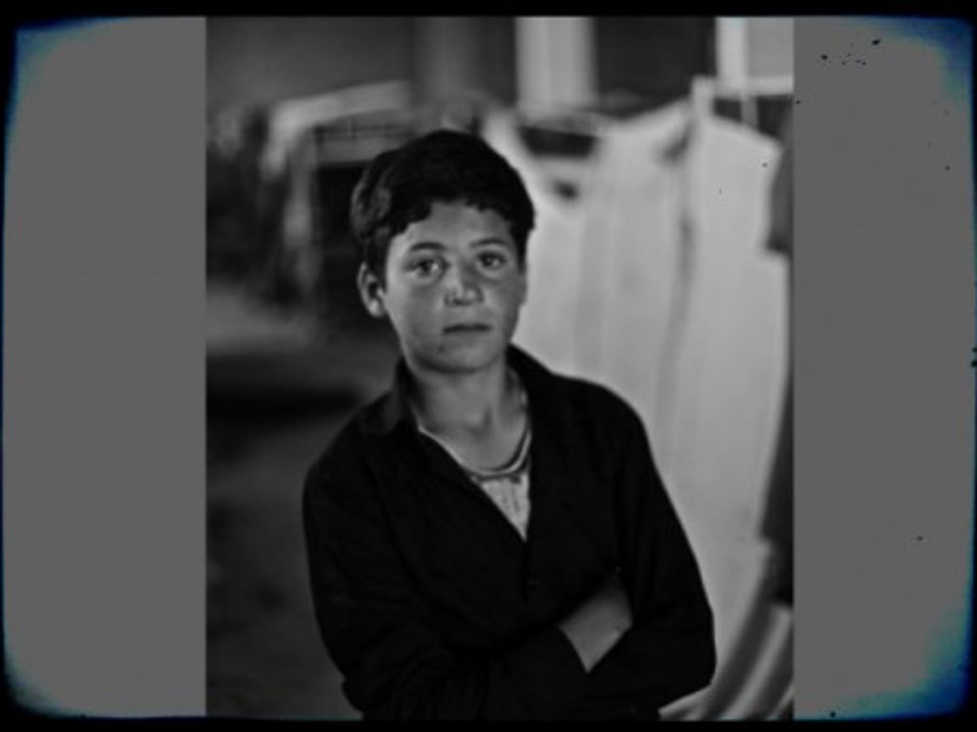A 14-year-old Syrian boy inside the al-Ramtha refugee camp