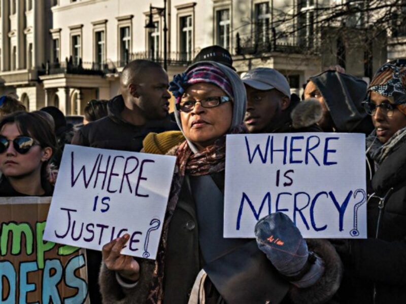 A 2017 protest in London to compensate slave descendants