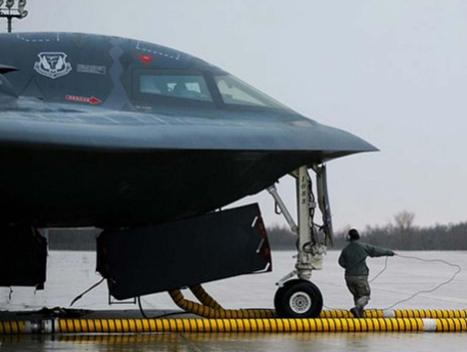 A B-2 stealth bomber is readied for Allied assault on Libya over the weekend. (USAF)