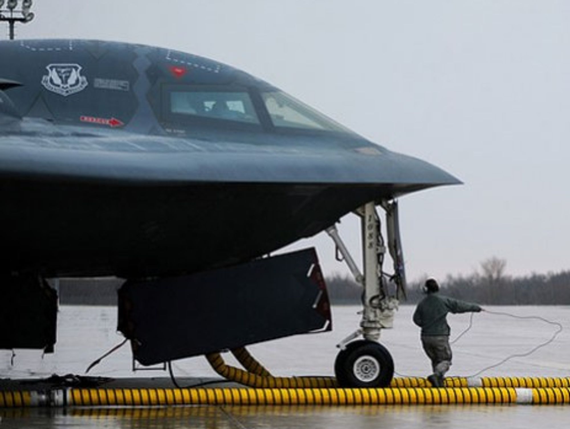 A B-2 stealth bomber is readied for Allied assault on Libya over the weekend. (USAF)