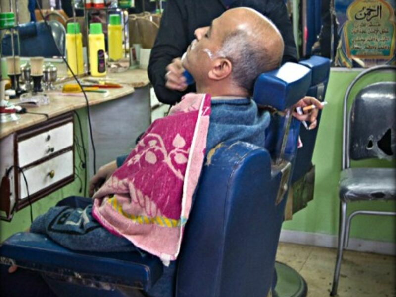 A barbershop in downtown Cairo