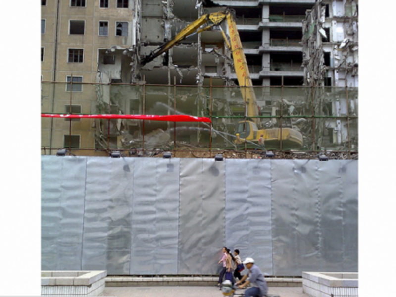 A Beijing apartment building being torn down (stan)