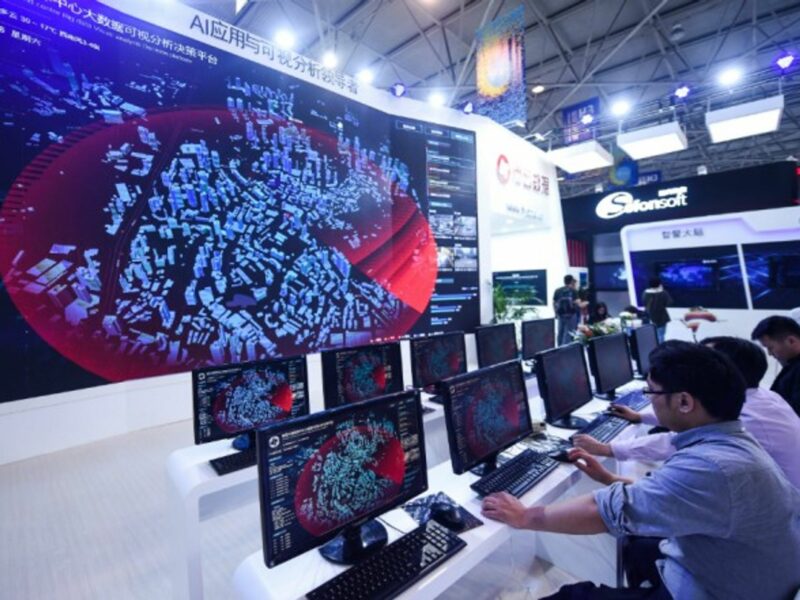 A big data visual analysis decision platform at the international big data industry expo in Guiyang, China on May 26