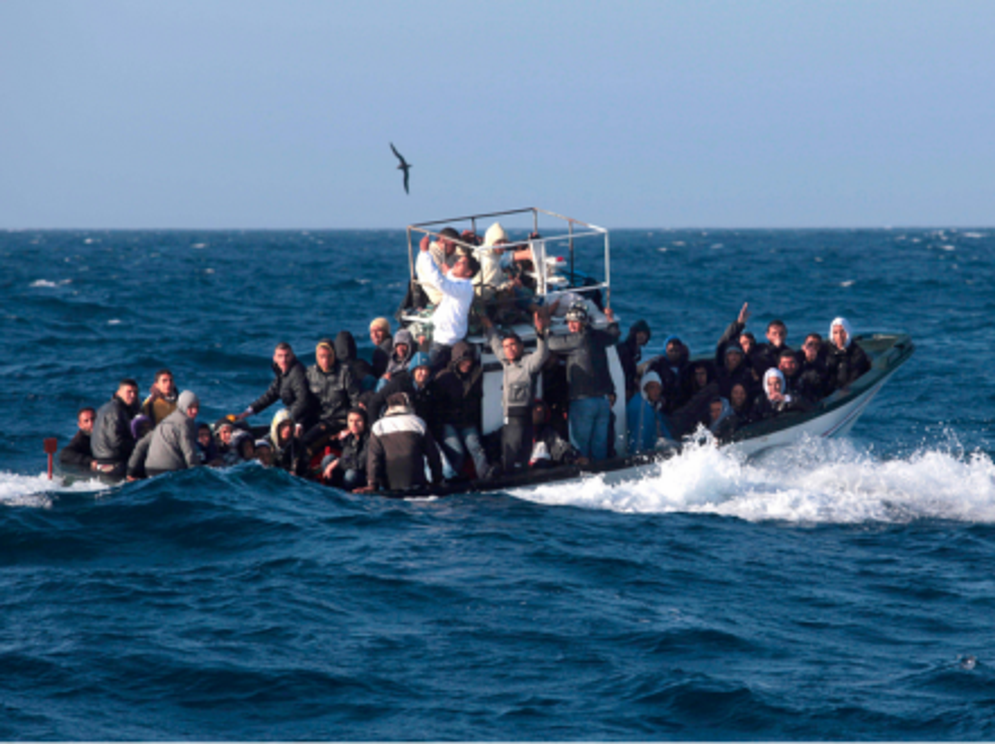 A boat arriving in waters off Lampedusa on Sept. 7