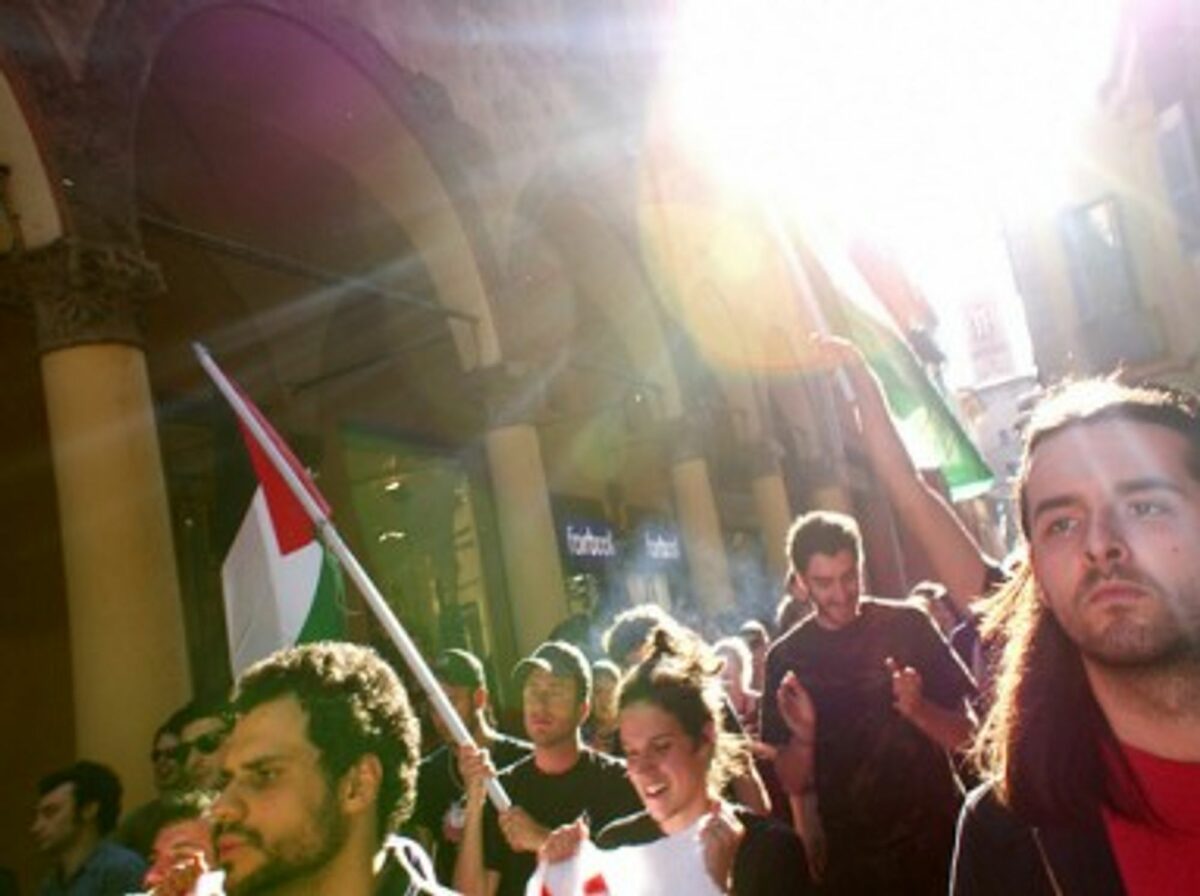 A Bologna rally last year against Israeli's assault on pro-Palestinian flottila (Valerio Pirrera)