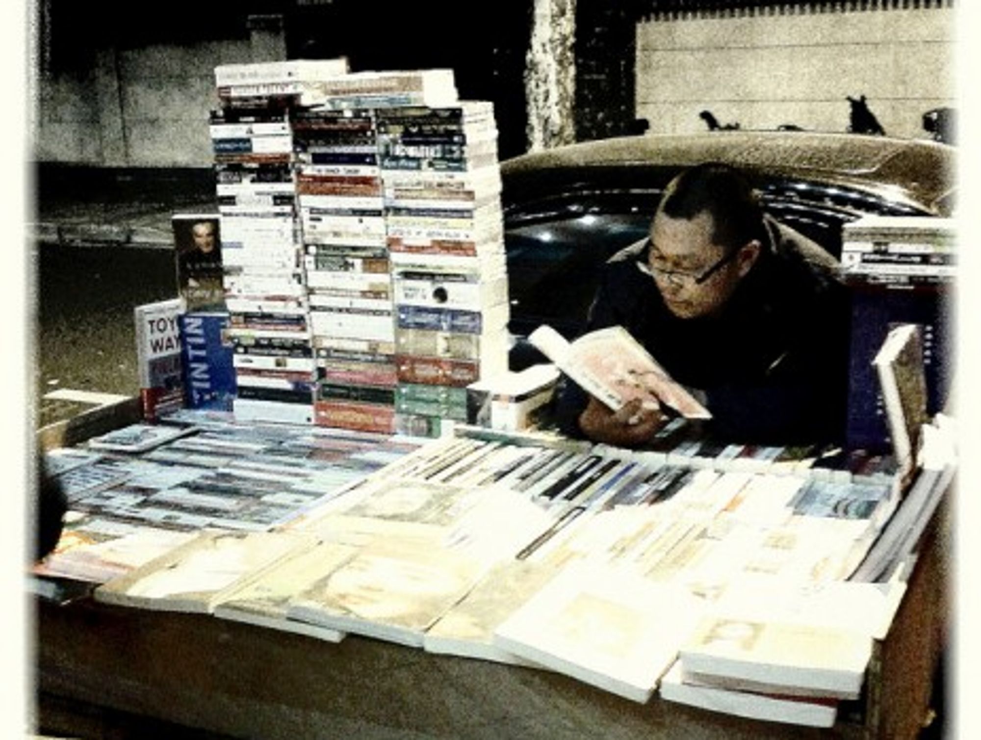 A bookstall holder in China
