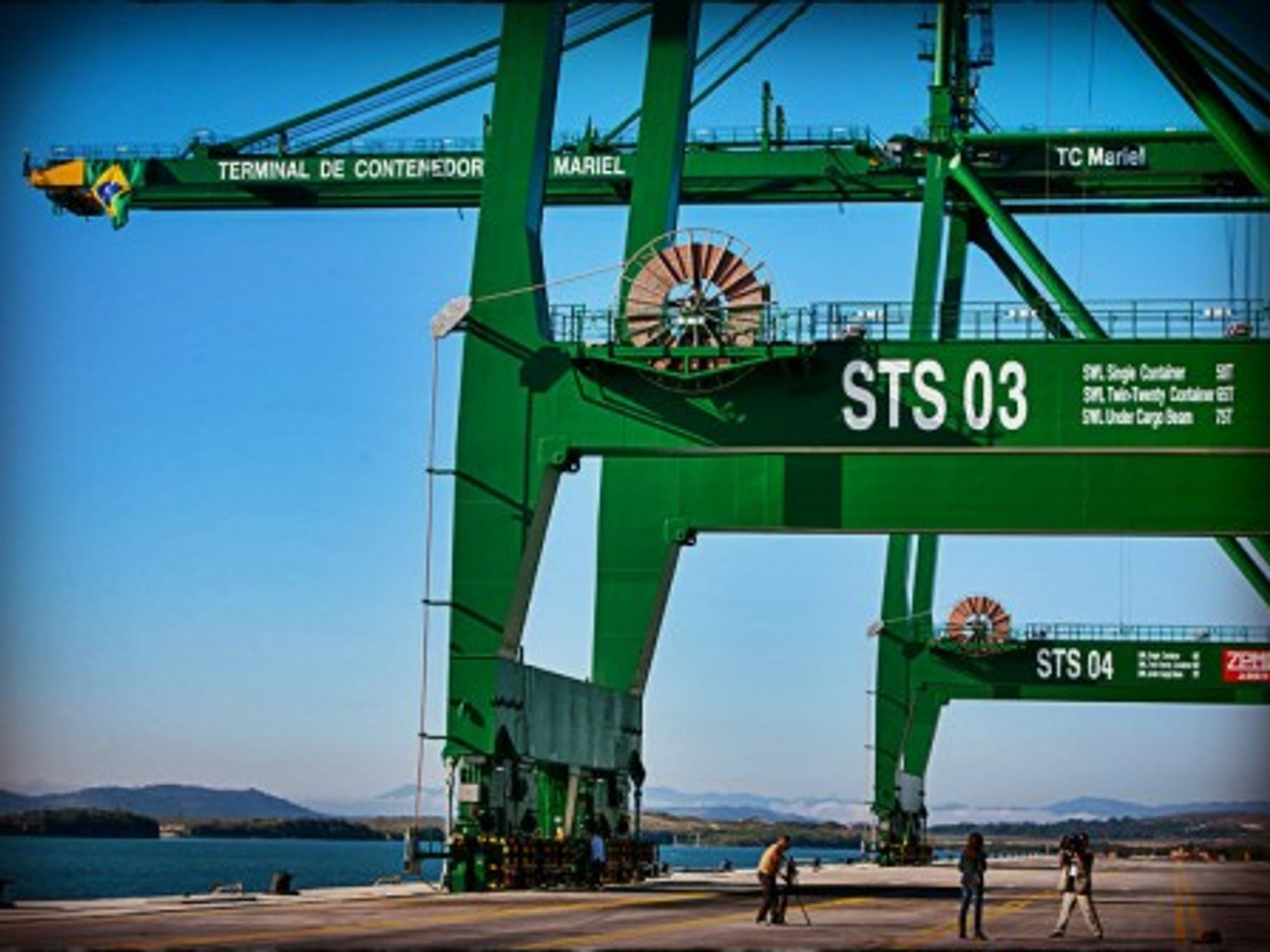A Brazilian flag can be seen on the day the new Mariel port was inaugurated last year