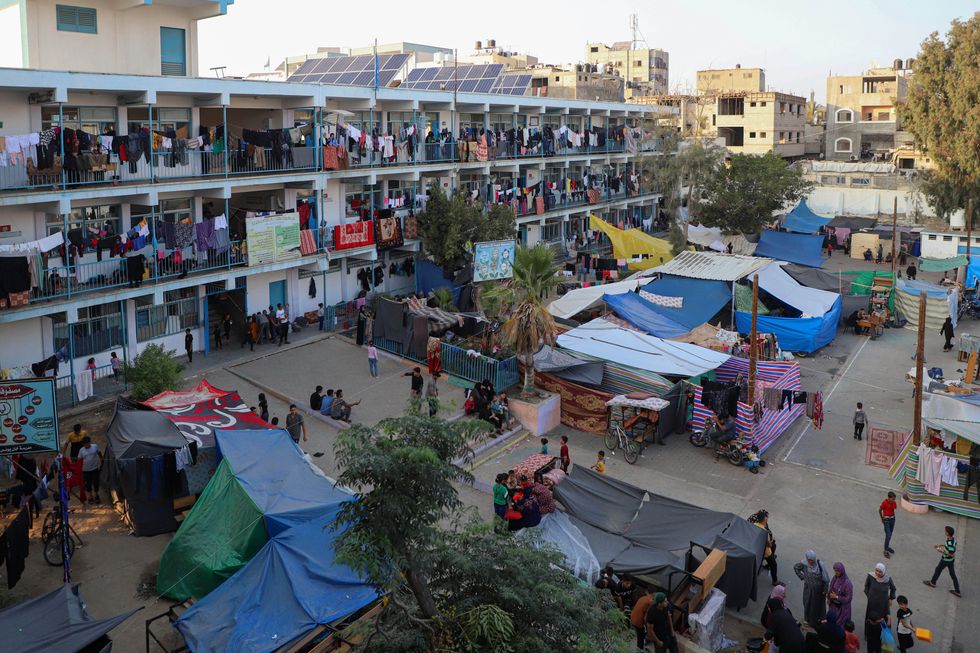 A camp affiliated with the United Nations Relief and Works Agency for Palestine Refugees in the Near East (UNRWA) in Khan Younis.