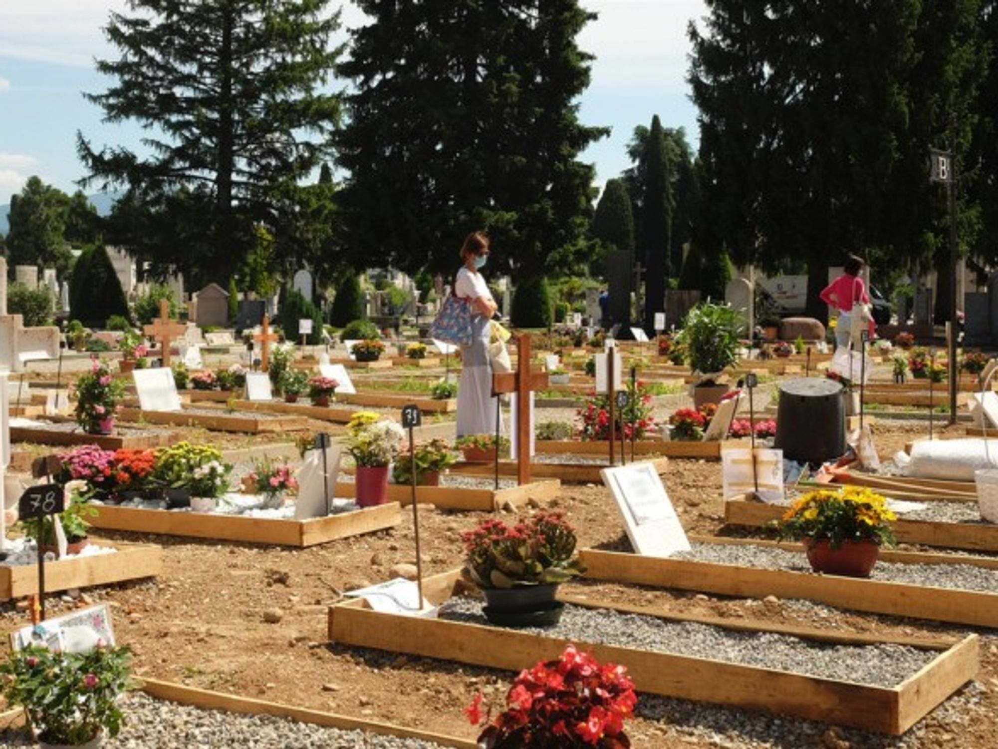A cemetery of Bergamo on May 26.