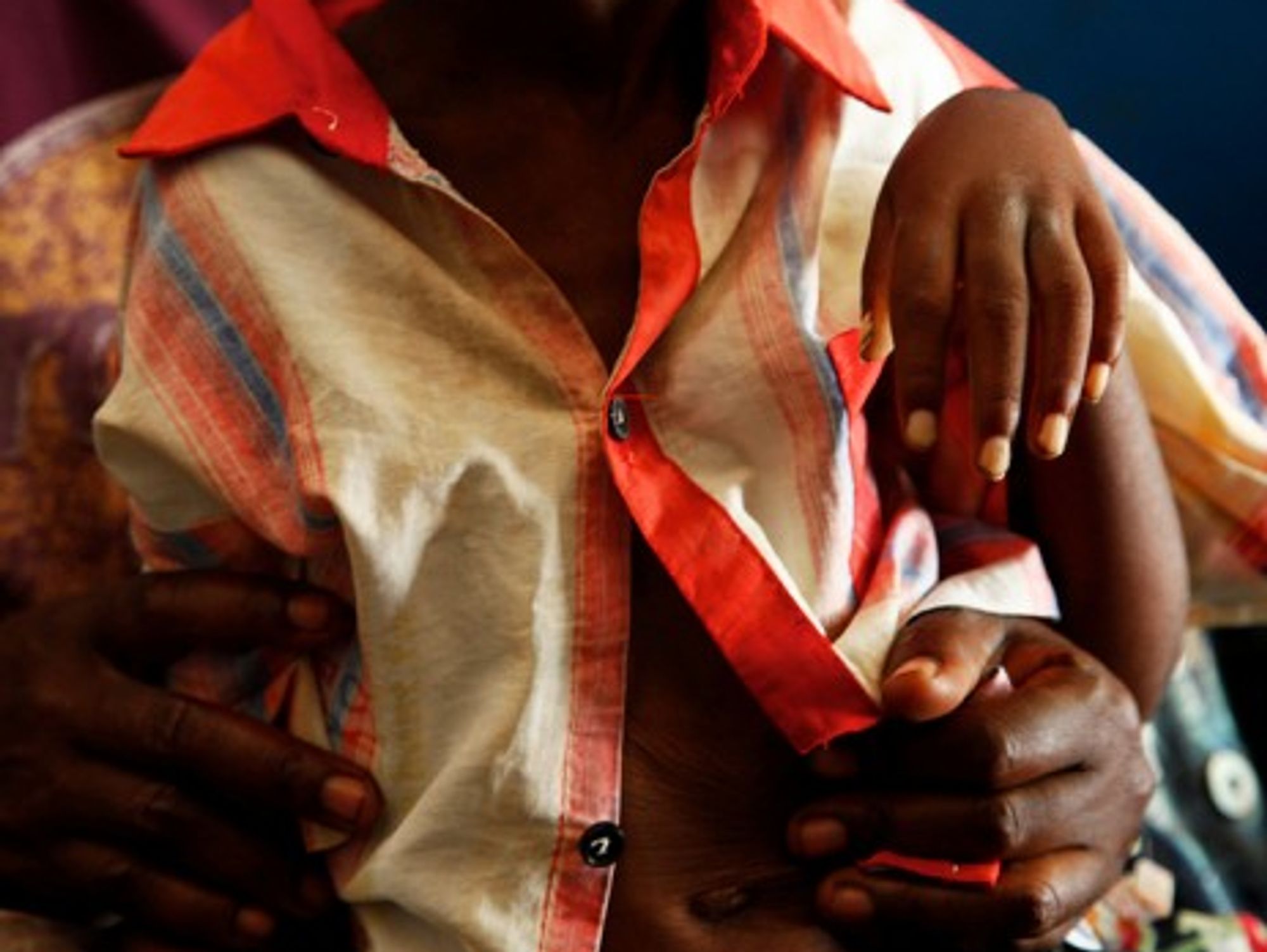 A child waiting to be examined at a hospital near Bandundu