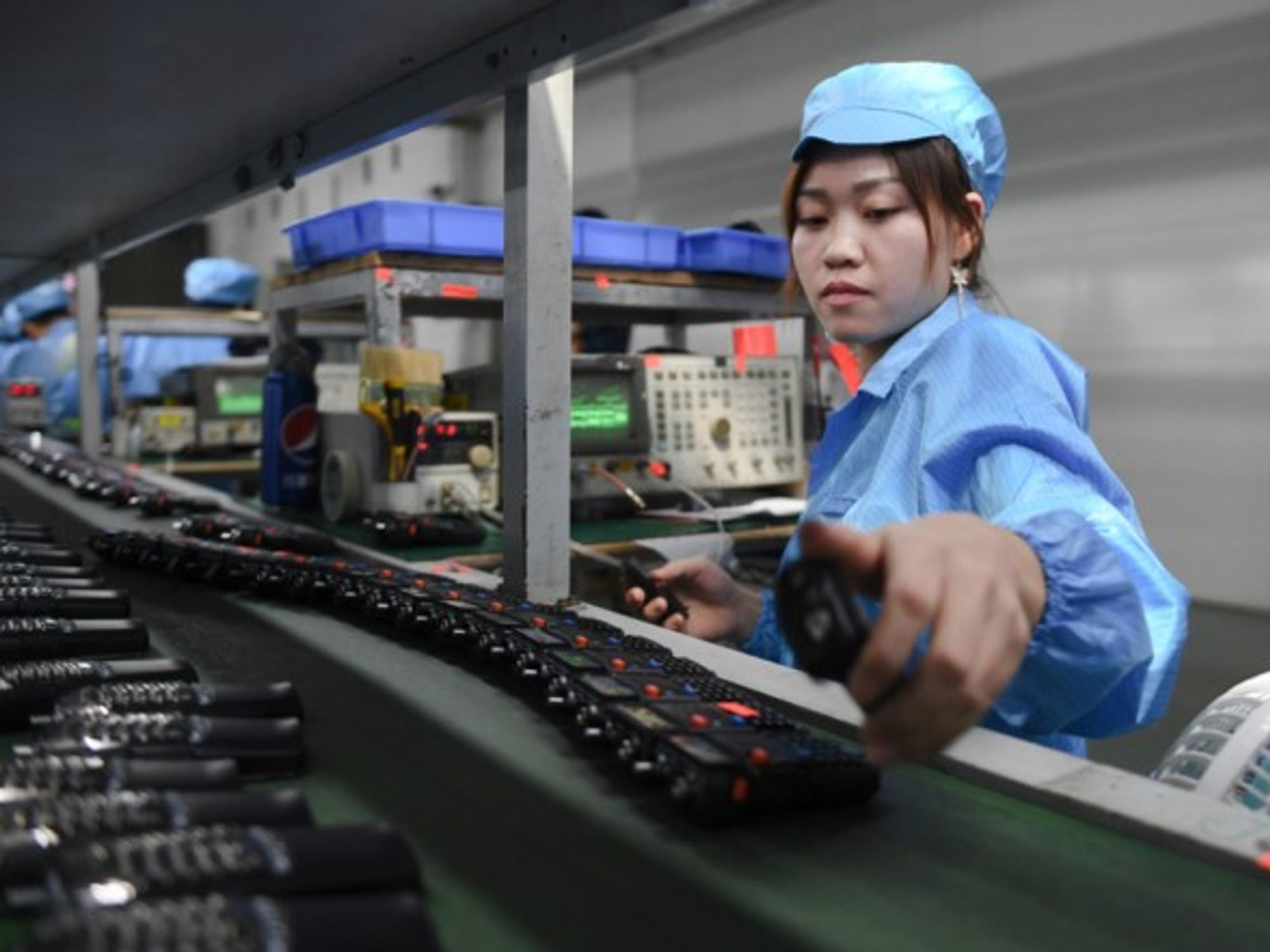 A Chinese worker at an electronics company