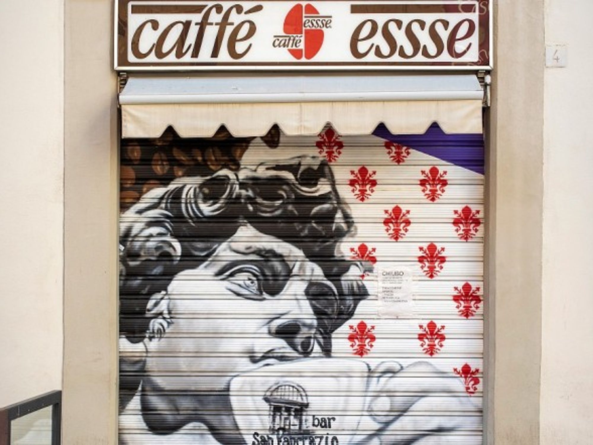A closed cafe in Florence, Italy during the countrywide lockdown