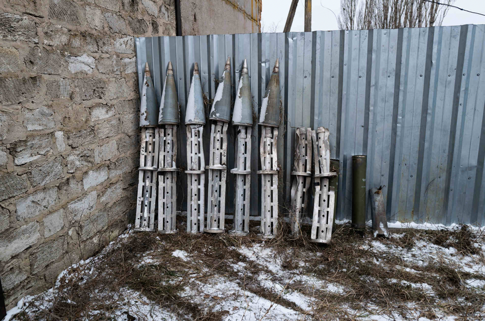 A collection of the Russian rockets that landed in Lysachenko’s fields in the first half of 2022.