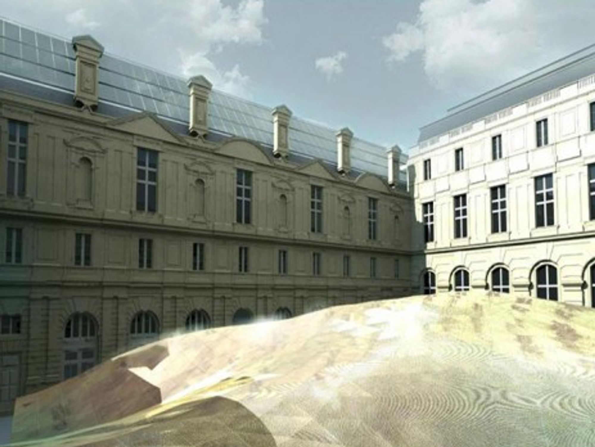 A computer-generated rendering of what Bellini and Ricciotti's 'veil' should look like.