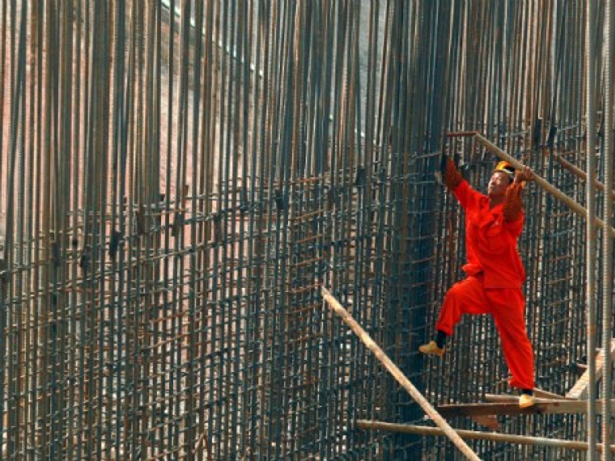 A construction worker in Shenzen, Guangdong Province