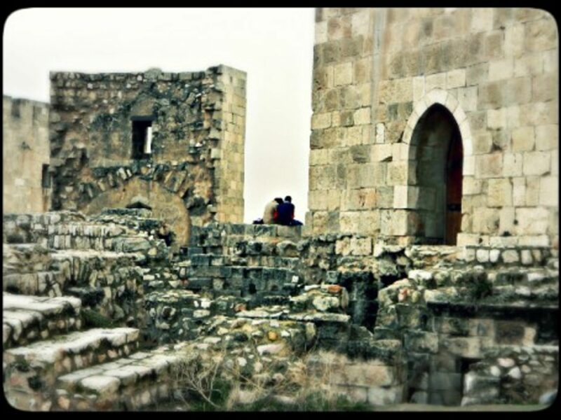 A couple at the Citadel of Aleppo.