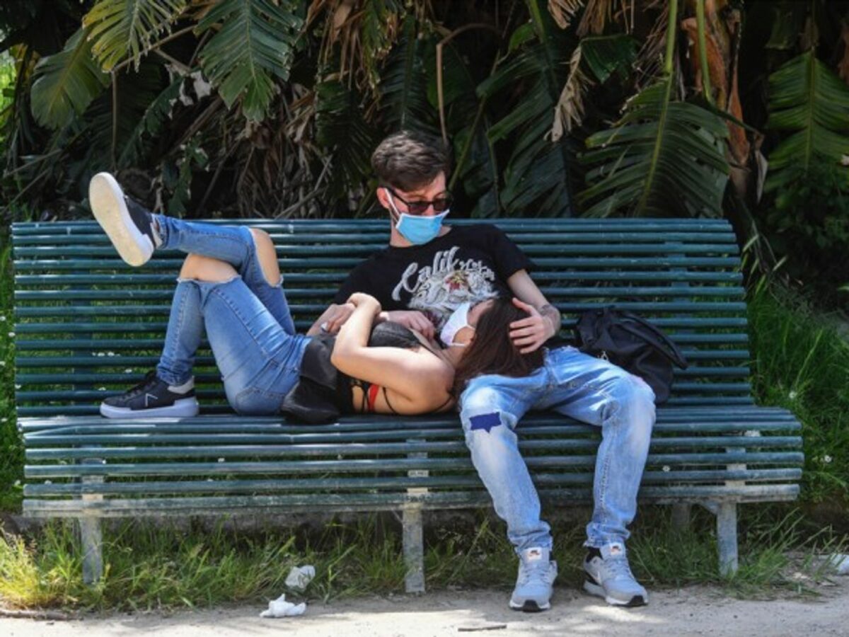 A couple in Naples, Italy