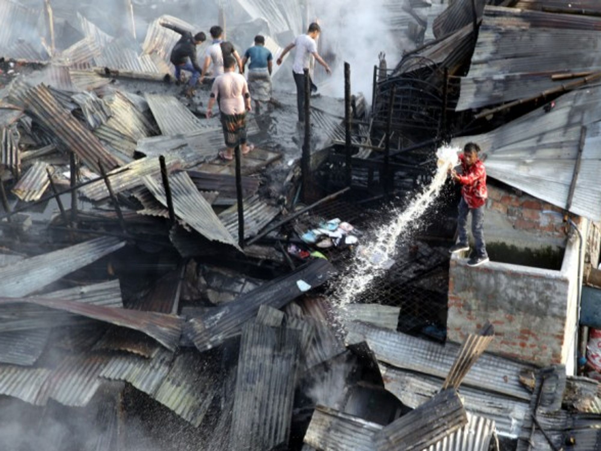 A devastating fire has consumed nearly 150 shanties in a slum in Bangladesh’s capital city Dhaka, but no casualties were reported.