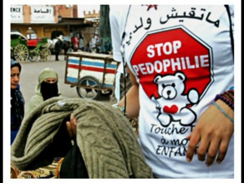 A "Don't Touch My Kids" demonstration in Morocco