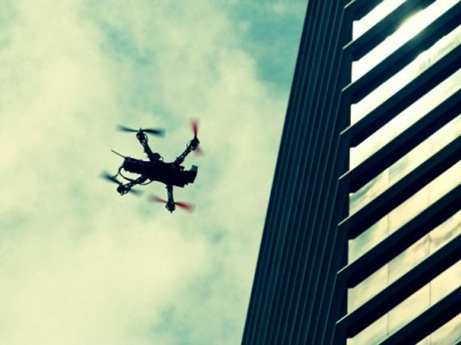 A drone flies over protests in Mexico City on Sep. 1, 2013