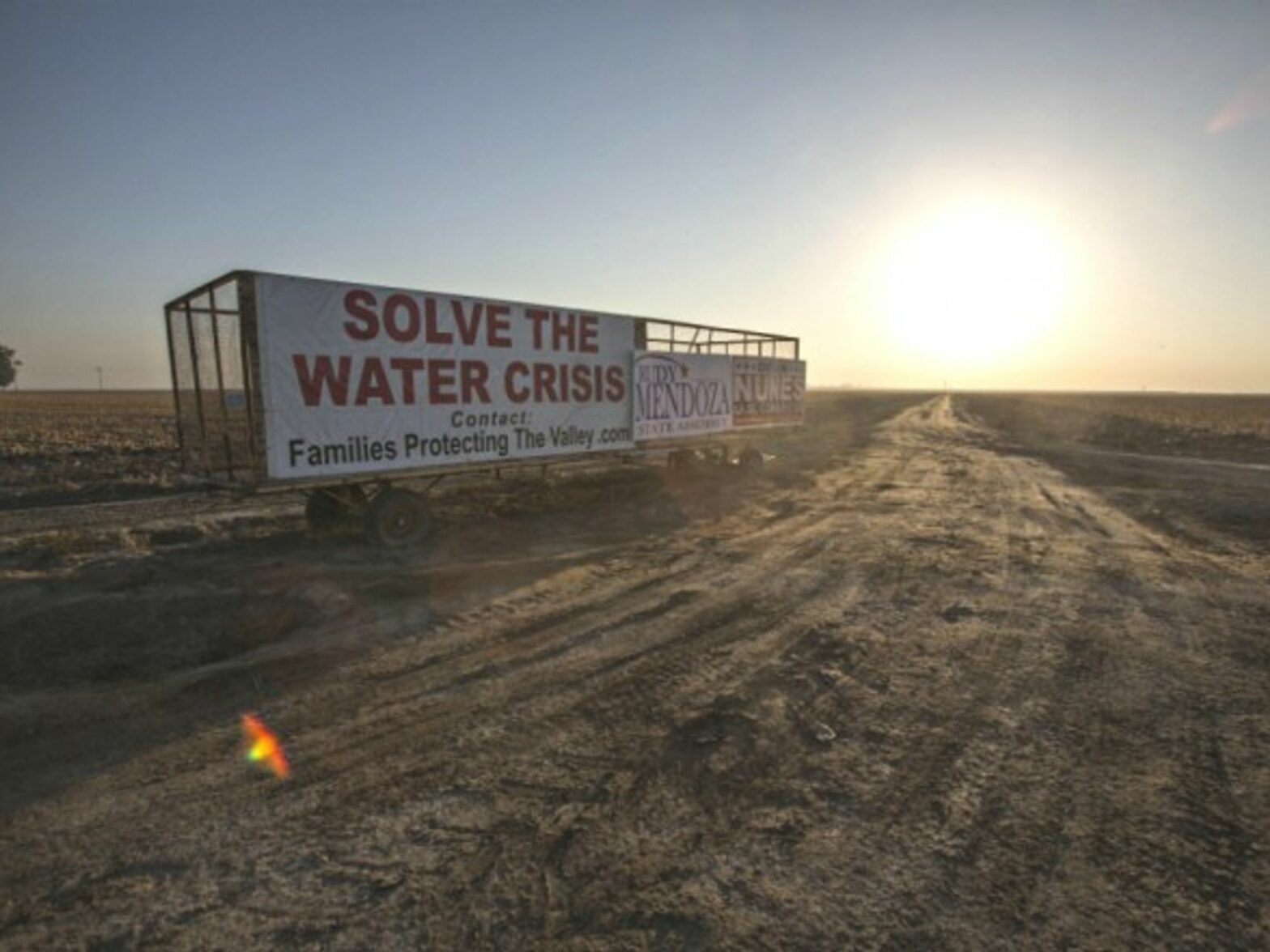 A drought alert sign in Fresno, California on Sept. 11, 2014