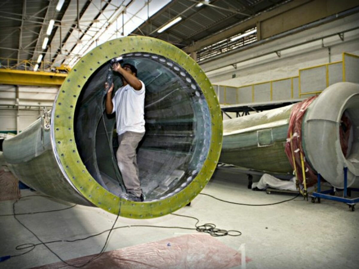A factory worker in Sorocaba, Brazil