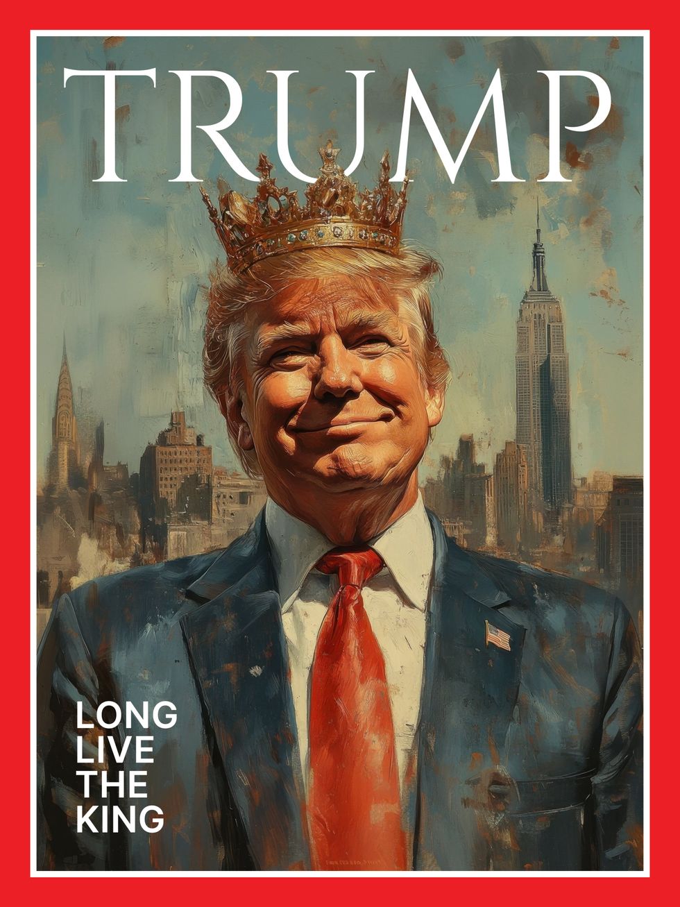 A fake magazine cover shows Donald Trump wearing a crown in front of the Manhattan skyline. The post was published by the White House.