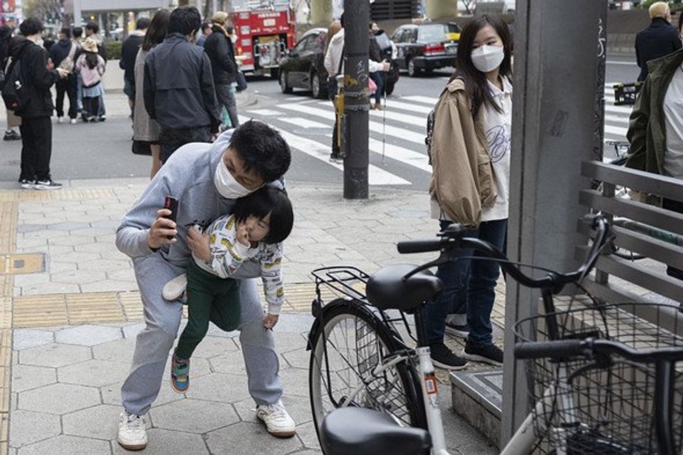 A family posing for a picture.