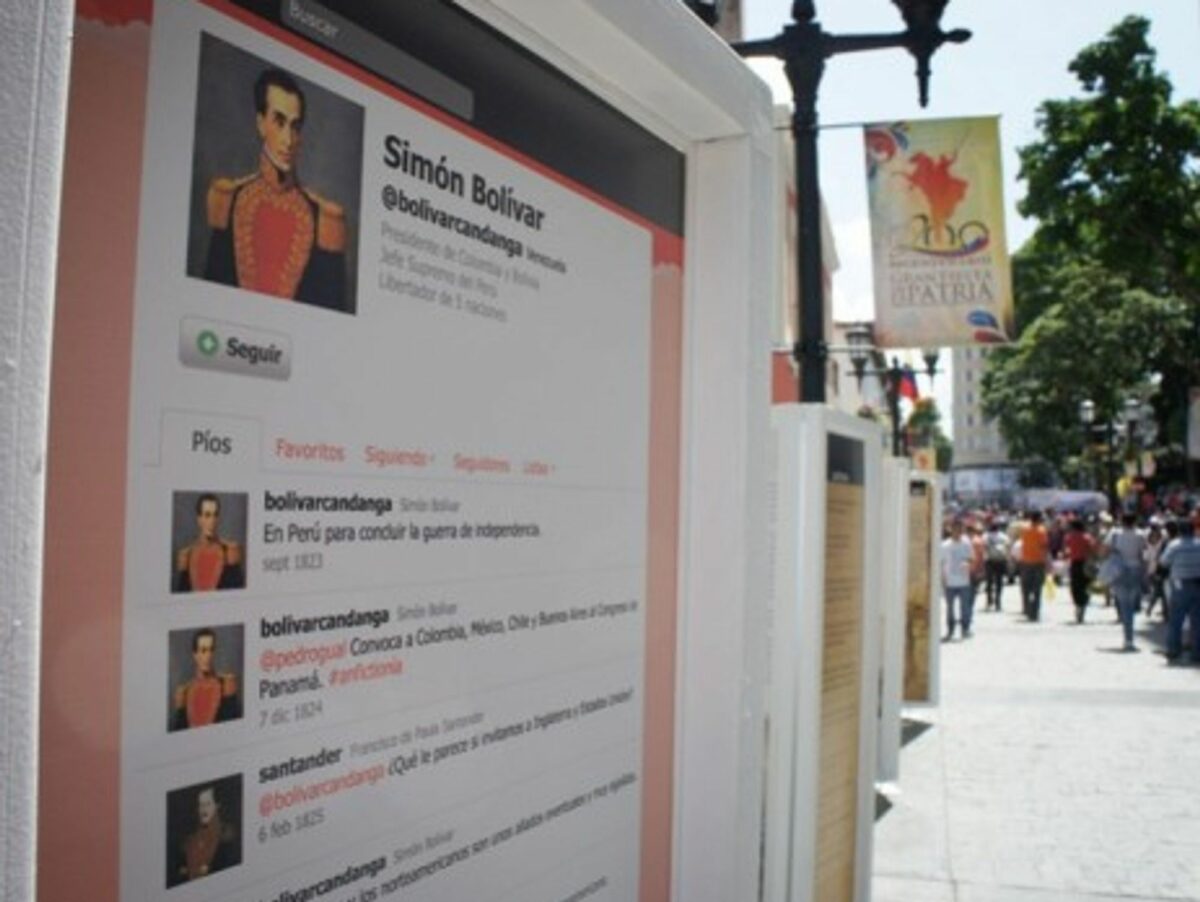 A faux twitter feed from Simon Bolivar for the bicentennial of Venezuelan independence.