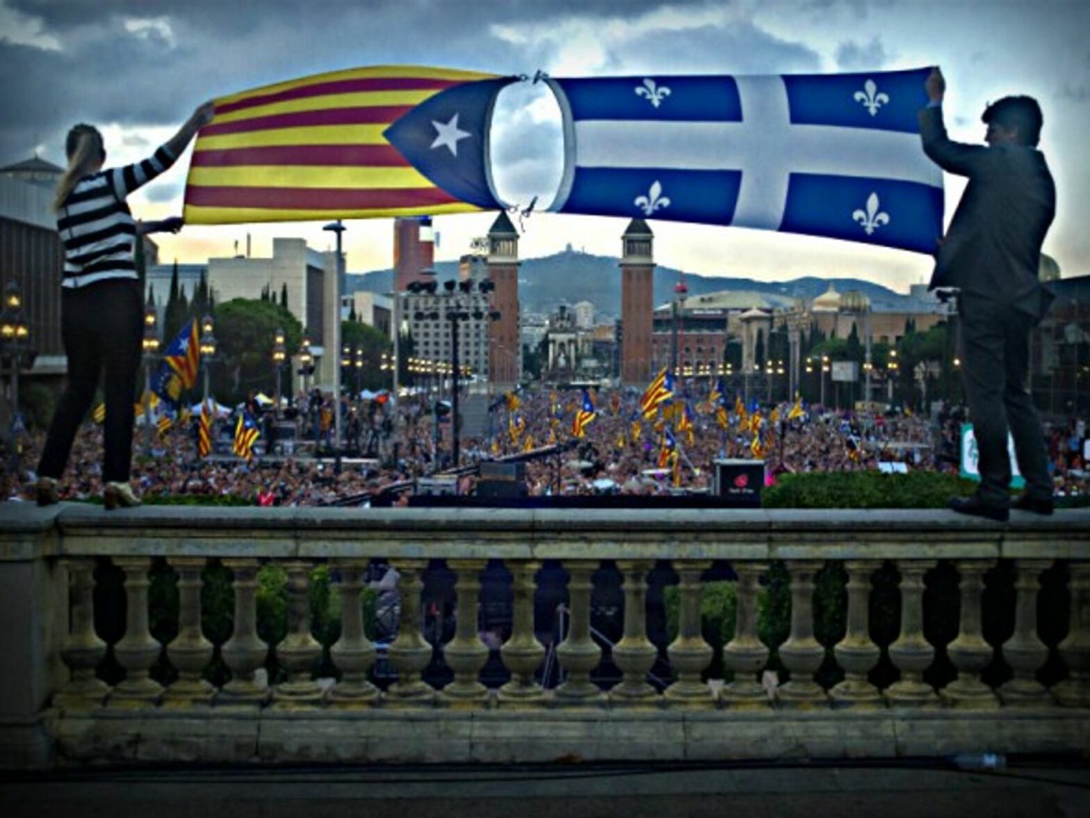 A file photo at a 2015 Catalan independence rally in Barcelona