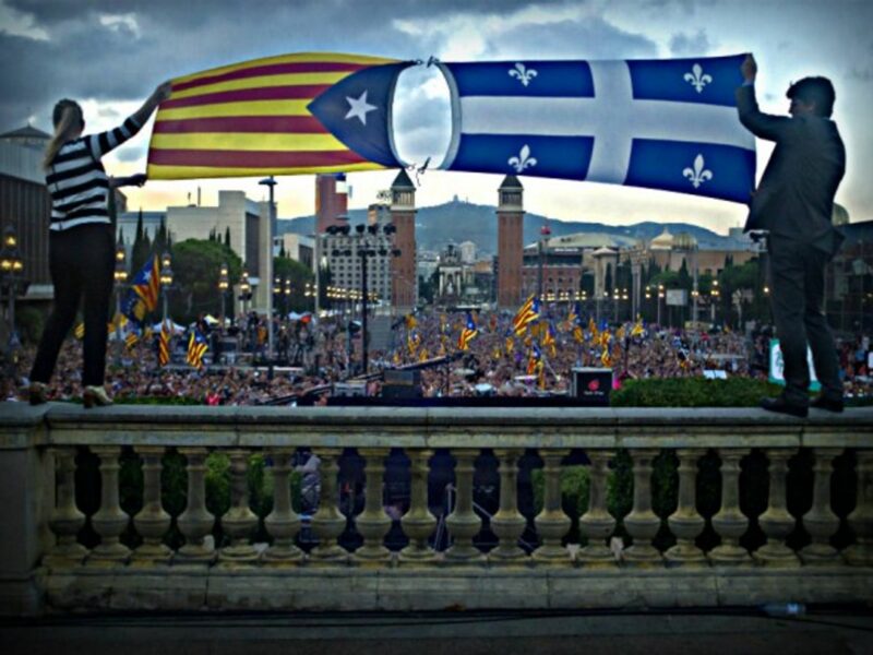 A file photo at a 2015 Catalan independence rally in Barcelona