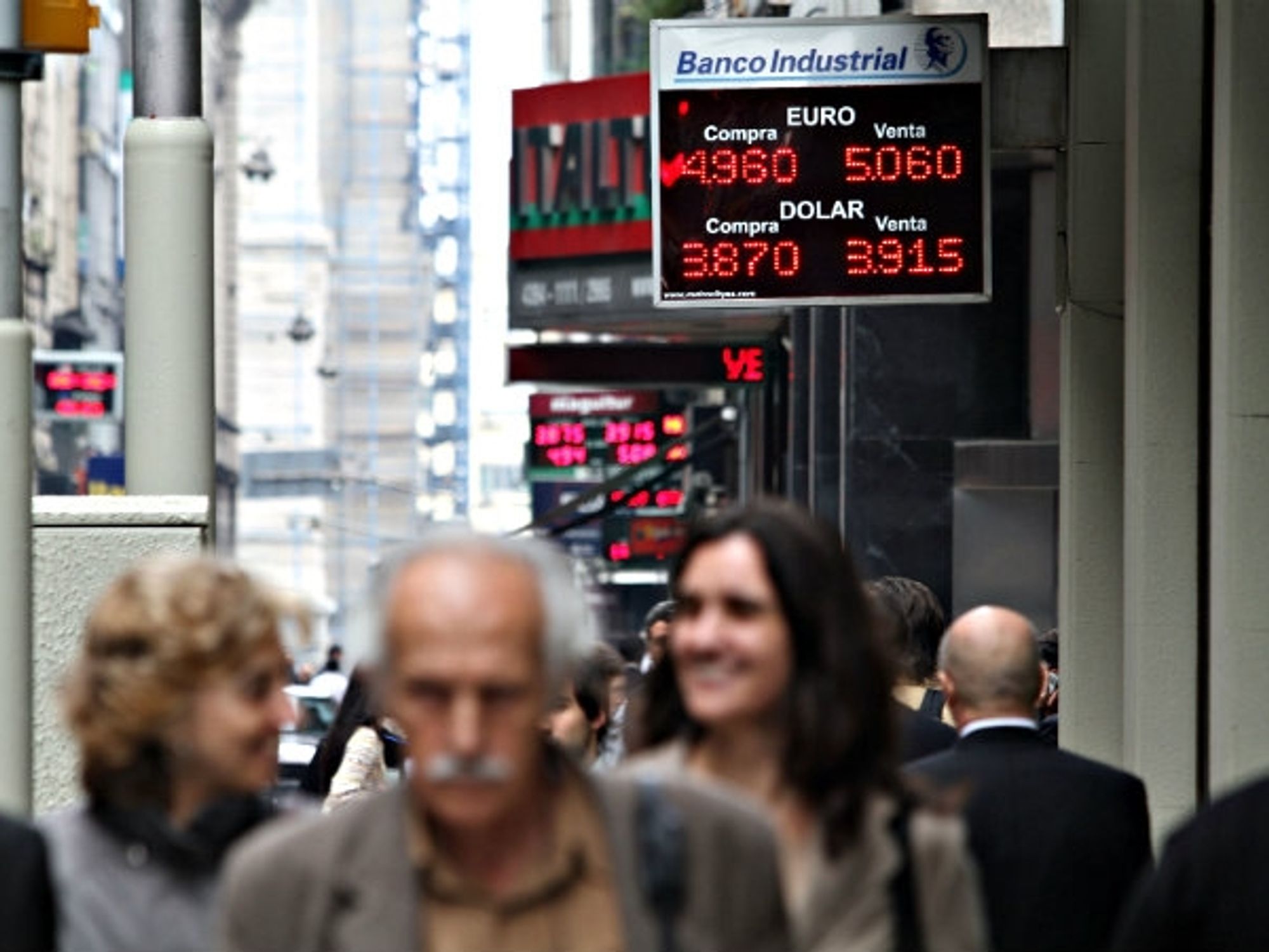 A file photo of fluctuating currency prices in Buenos Aires