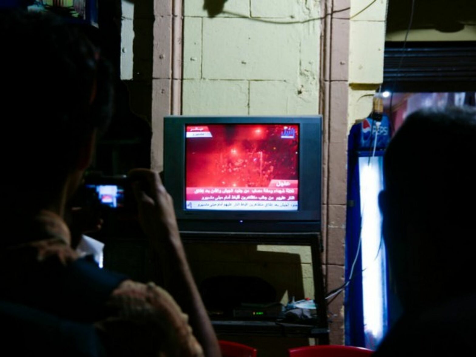 A file photo of TV news coverage in Egypt