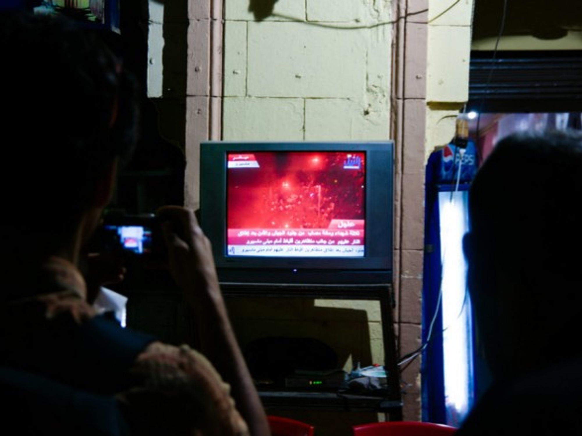 A file photo of TV news coverage in Egypt