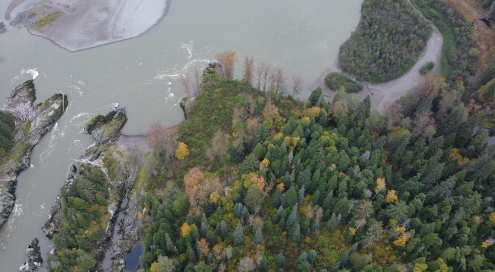 A forest garden at Gitsaex, in the Kitselas Canyon, northwestern British Columbia.